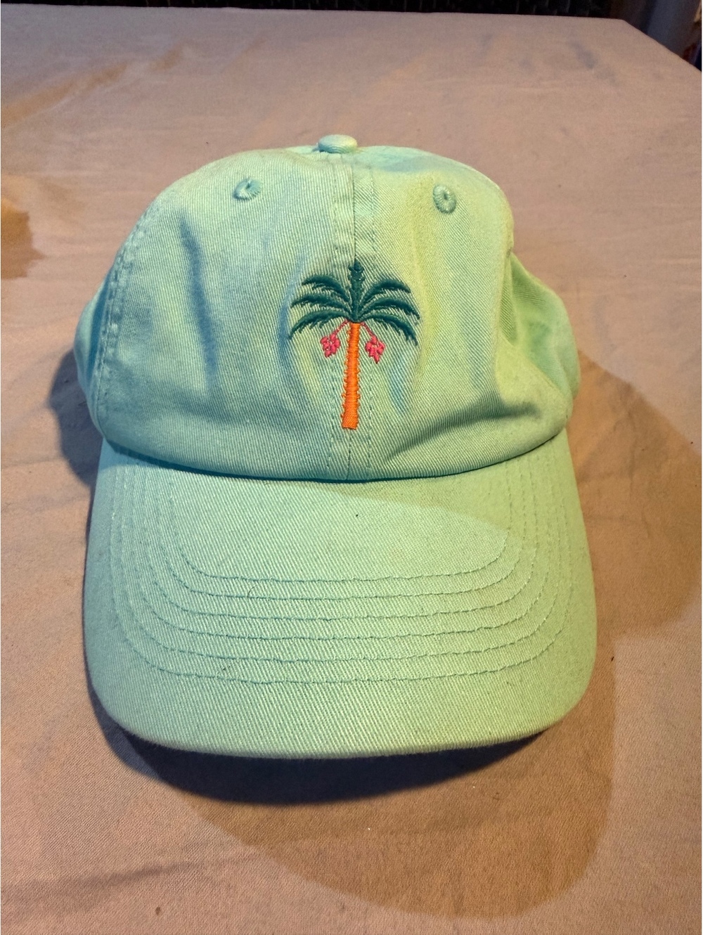 Sporting Life Light Green Baseball Cap with Palm Tree Embroidery